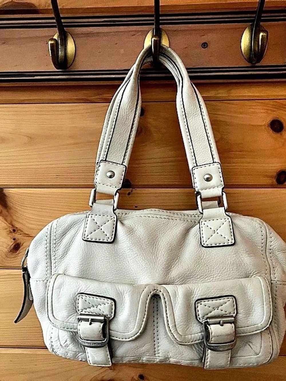 Michael Kors White Leather Shoulder Bag